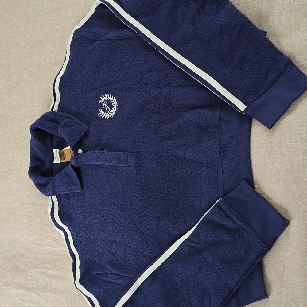 Victoria's Secret Pink Reverse Fleece Cropped Polo Sweatshirt Size:Large
